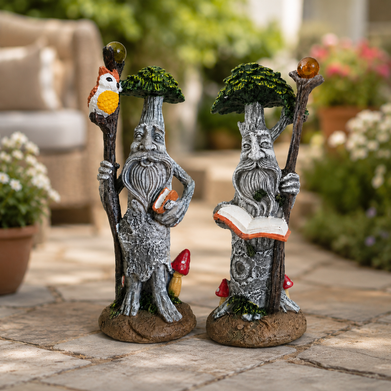 Set of 2 Tree Man Garden Ornaments