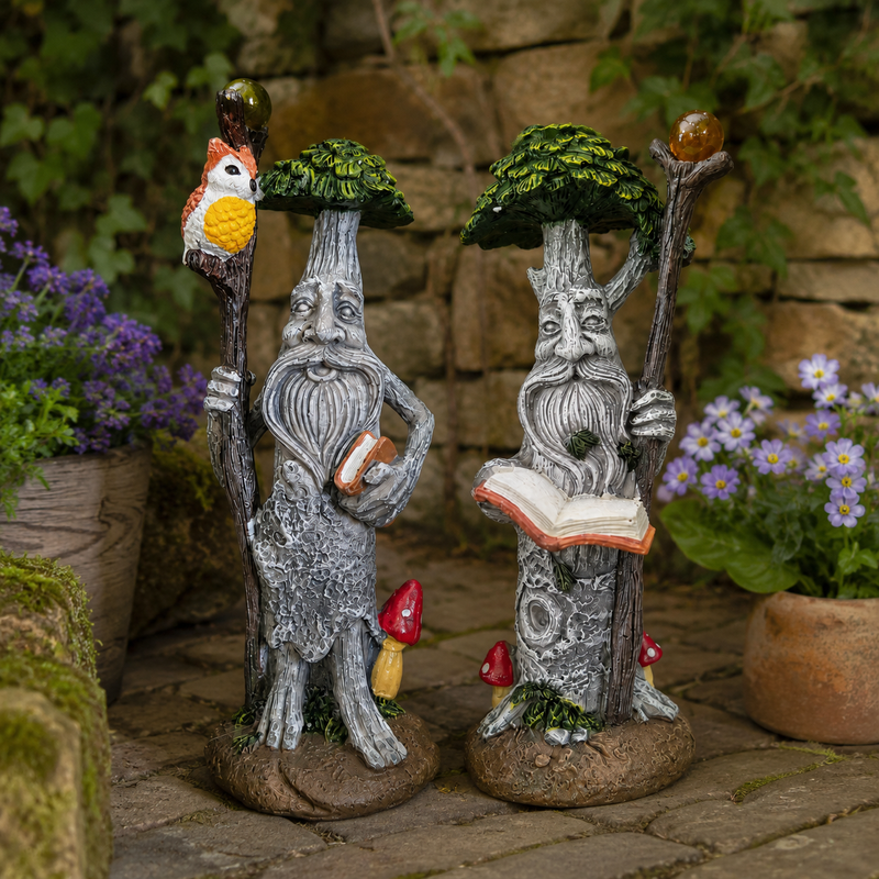 Set of 2 Tree Man Garden Ornaments