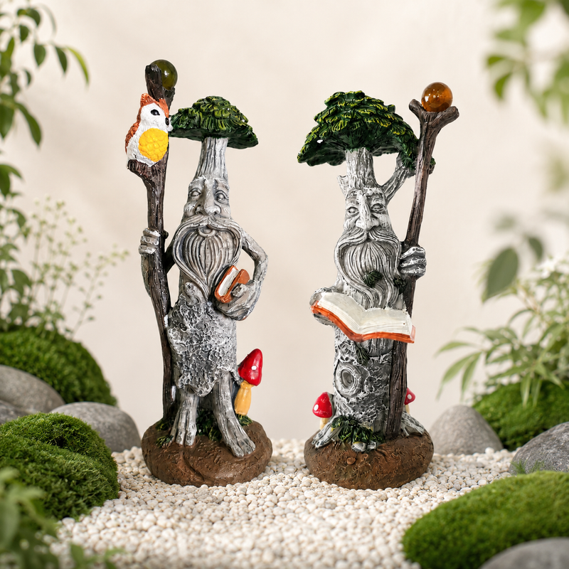 Set of 2 Tree Man Garden Ornaments