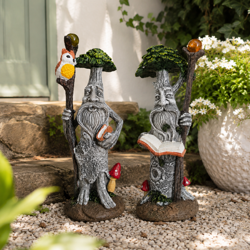 Set of 2 Tree Man Garden Ornaments