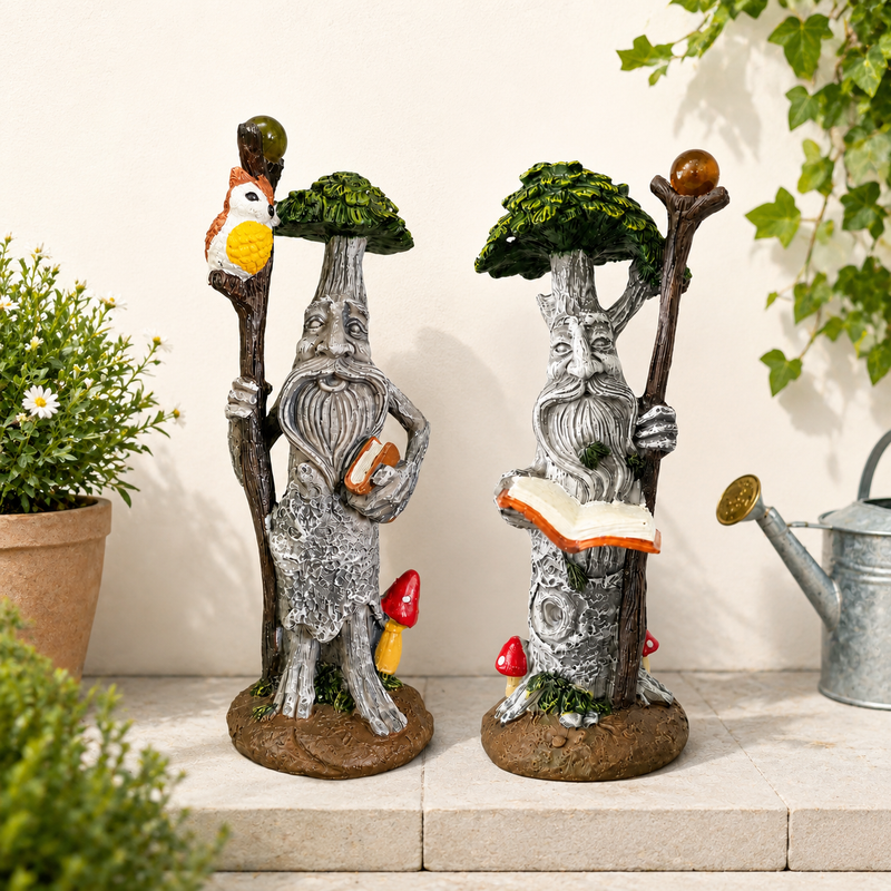 Set of 2 Tree Man Garden Ornaments