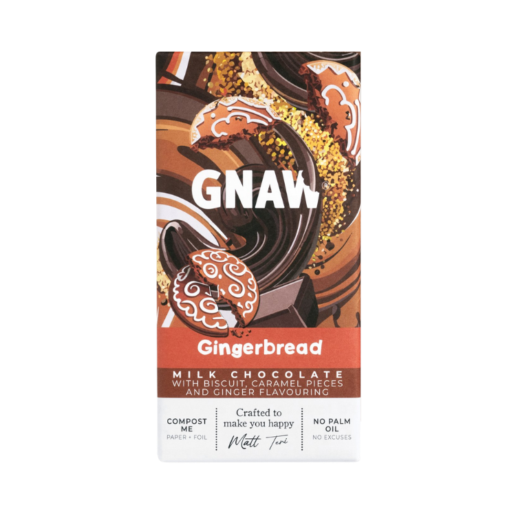 Gnaw | Gingerbread Milk Chocolate Bar | 80g