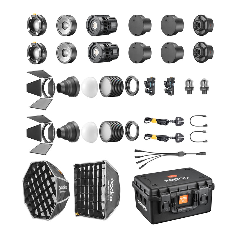 KNOWLED MS60R 2K Super Compact RGB LED Video Light Twin Kit