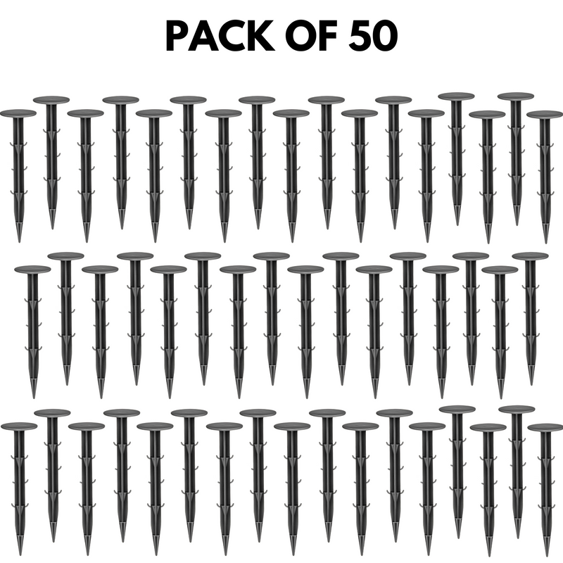 50 Heavy Duty Weed Control Fabric Pegs Garden Ground Staples