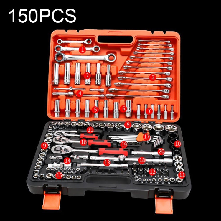 150 In 1 Multi-function Car Repair Combination Toolbox Ratchet Wrench ...