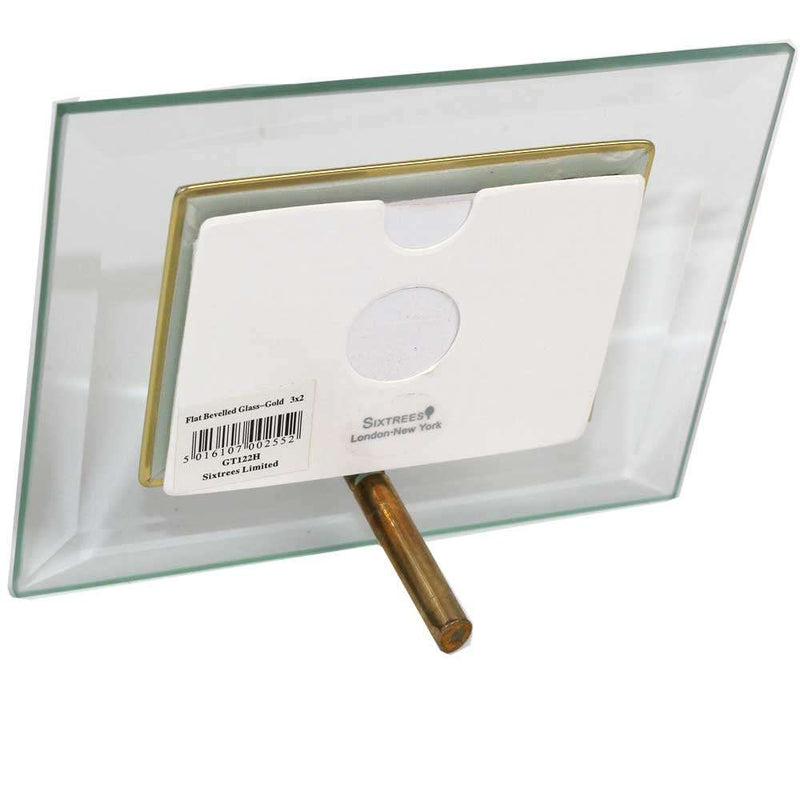 Sixtrees Flat Bevelled 3x2 Landscape Photo Frame - Gold