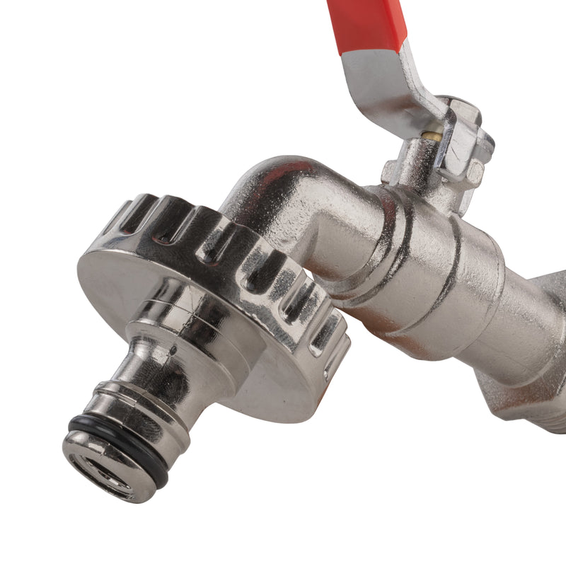 Wall Flange Kit 25mm MDPE + Quick Connect Lever Tap