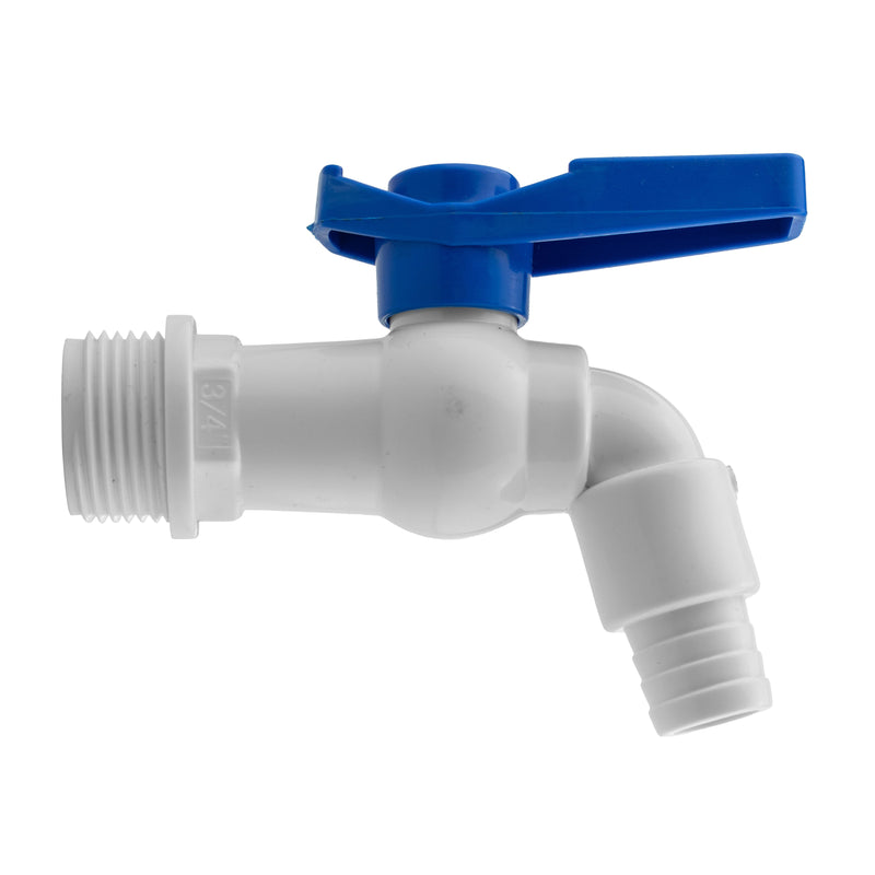 3/4" BSPM Plastic Tap White/Blue