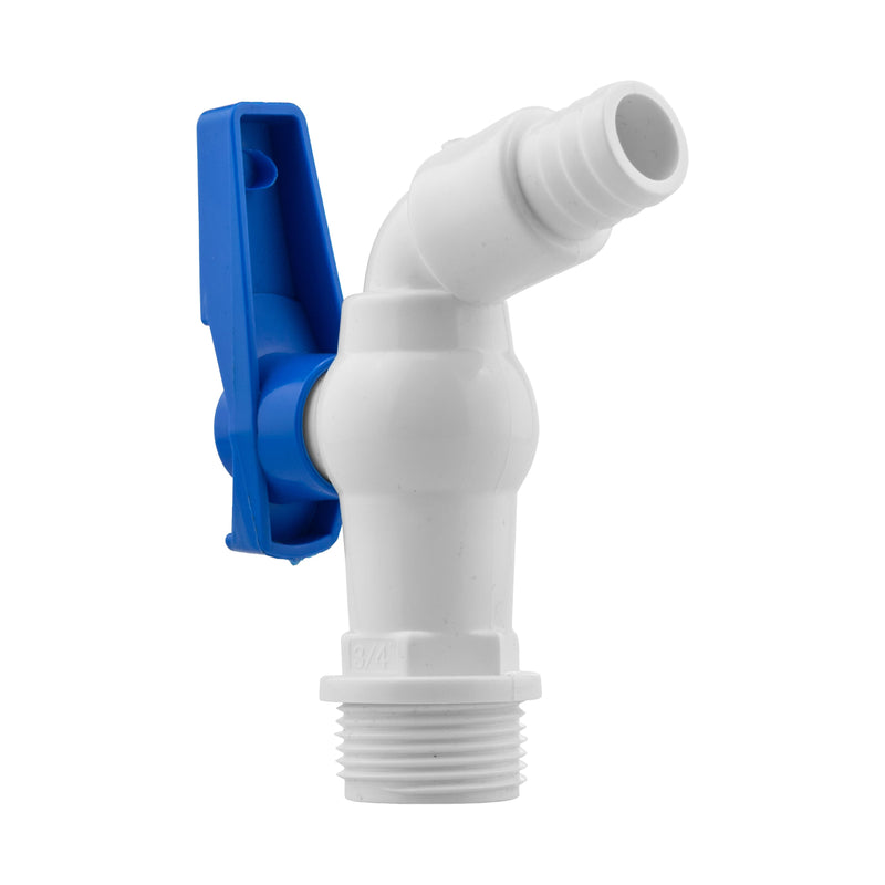 3/4" BSPM Plastic Tap White/Blue