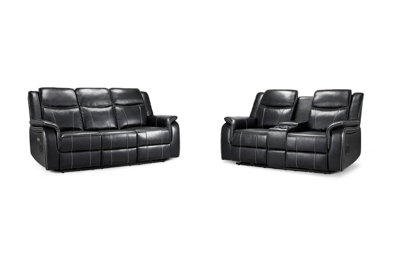 Galaxy Tech Smart Electric Recliner Sofa:  Leatheraire 3+2 Set