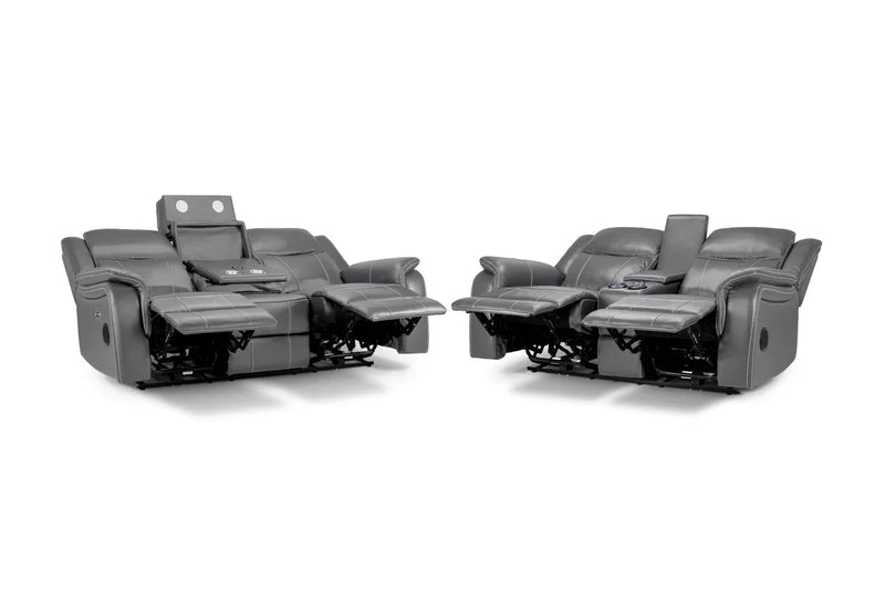 Galaxy Tech Smart Electric Recliner Sofa:  Leatheraire 3+2 Set