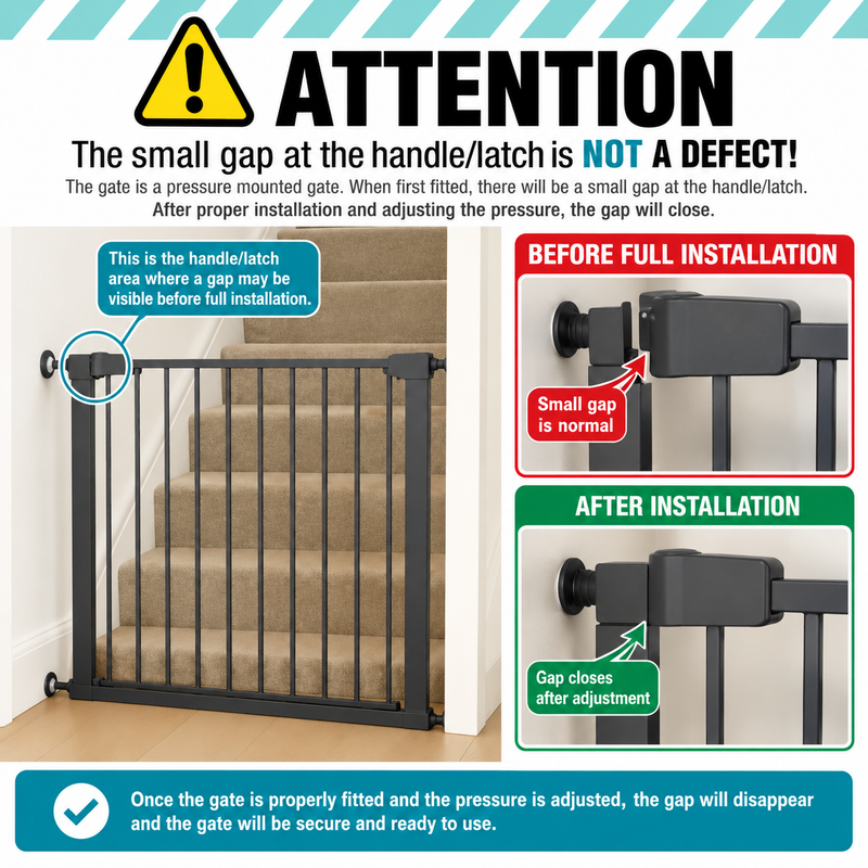 FYLO Baby Safety Stair Gate Pressure Fit Extra Wide - White