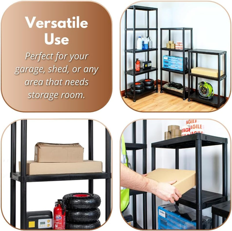 3 Tier Shelving Unit Heavy Duty Plastic Storage Shelf