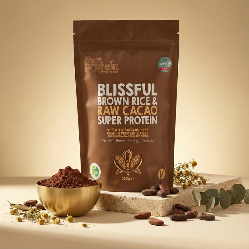 Blissful Brown Rice and Raw Cacao Chocolate Protein – Vegan, Low FODMAP, Additive-Free