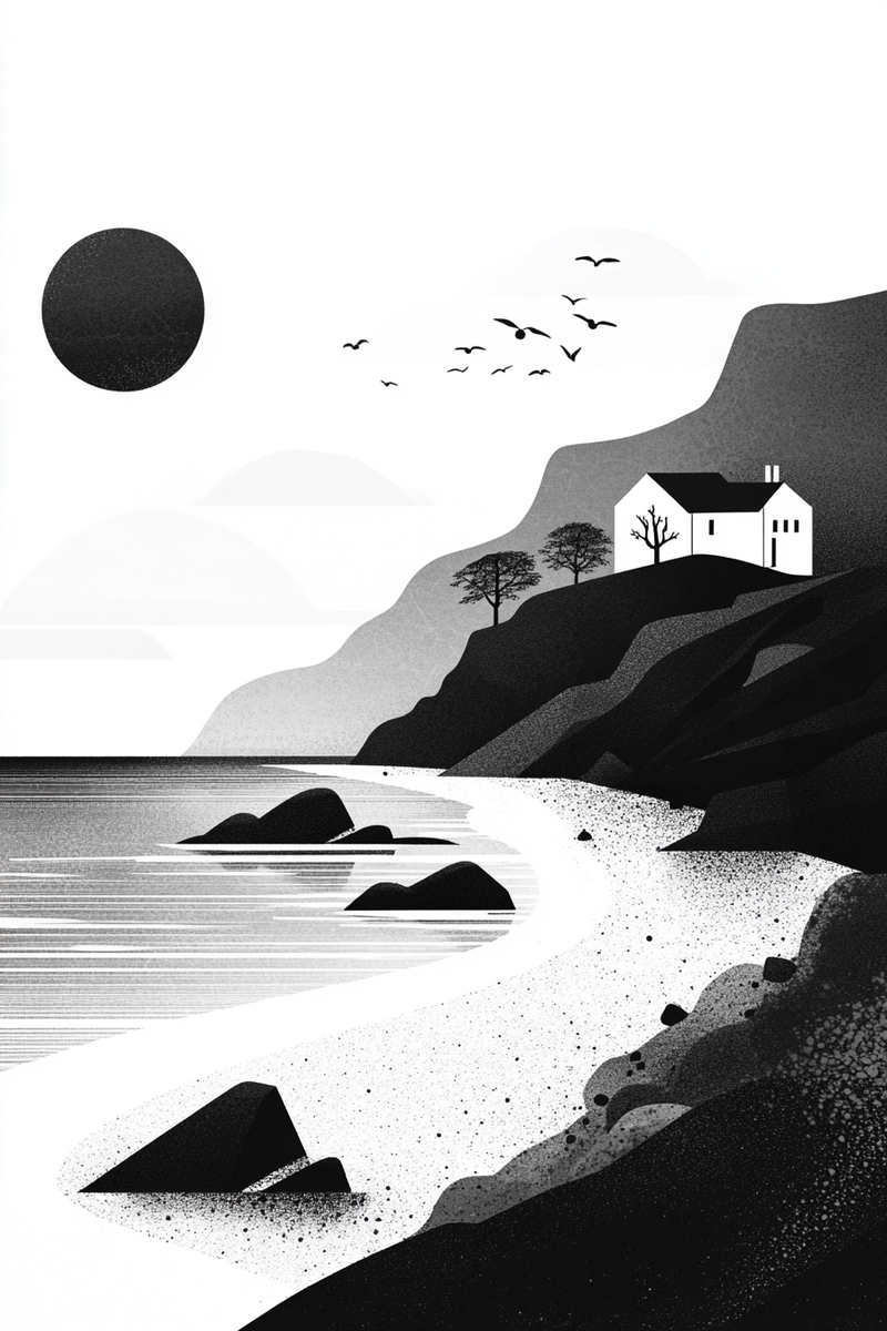 Geometric Beachscape Canvas