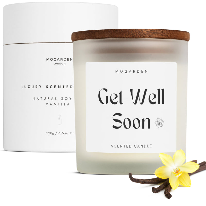 Get Well Soon Candle - Luxury Vanilla Soy 220g | Get Well Gift