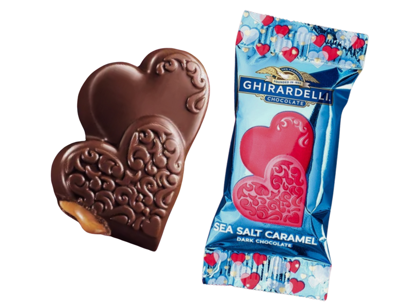 Ghirardelli Salted Caramel Dark Chocolate Duo Hearts