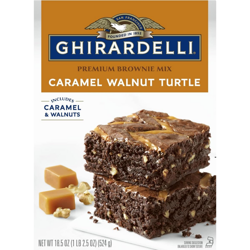 Ghirardelli Caramel & Walnut Turtle Brownie Mix | 524g | BB 1.9.26