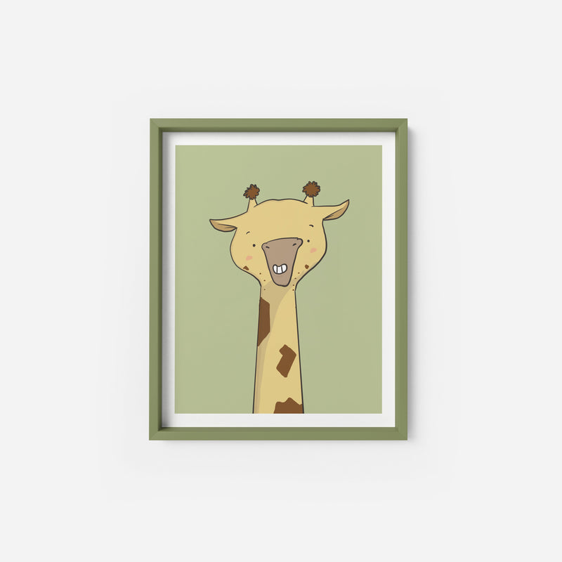 Cute Giraffe Wall Art Print – Safari Nursery Decor UK