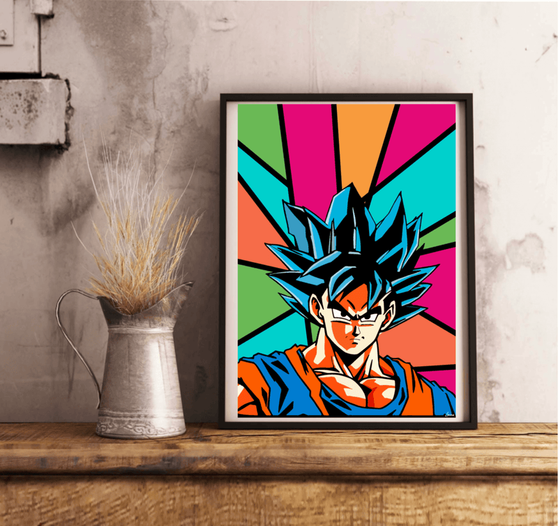 Anime Pop Art Wall Print | Energetic Warrior A3 A4 A5