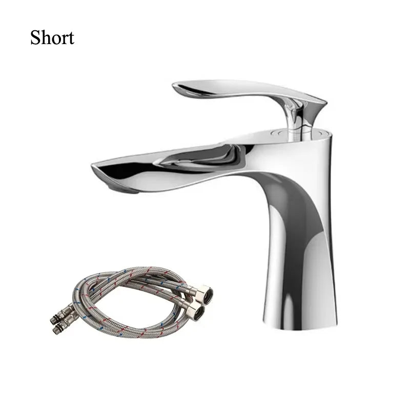 Gold/Chrome Maple Leaf Basin Faucet Tap Hot Cold Mixer Single Countertop Bathroom