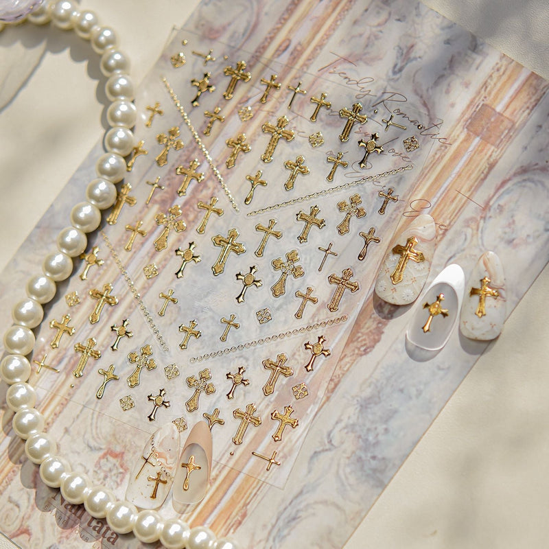 Hello Claws | Gold Cross Nail Deco Sticker