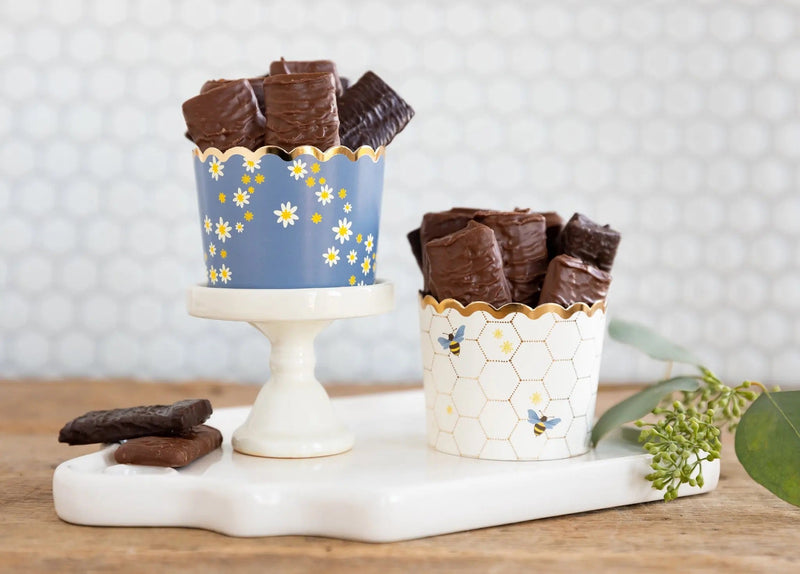 Gold Foiled Bees Food/Baking Cups (50 pcs)