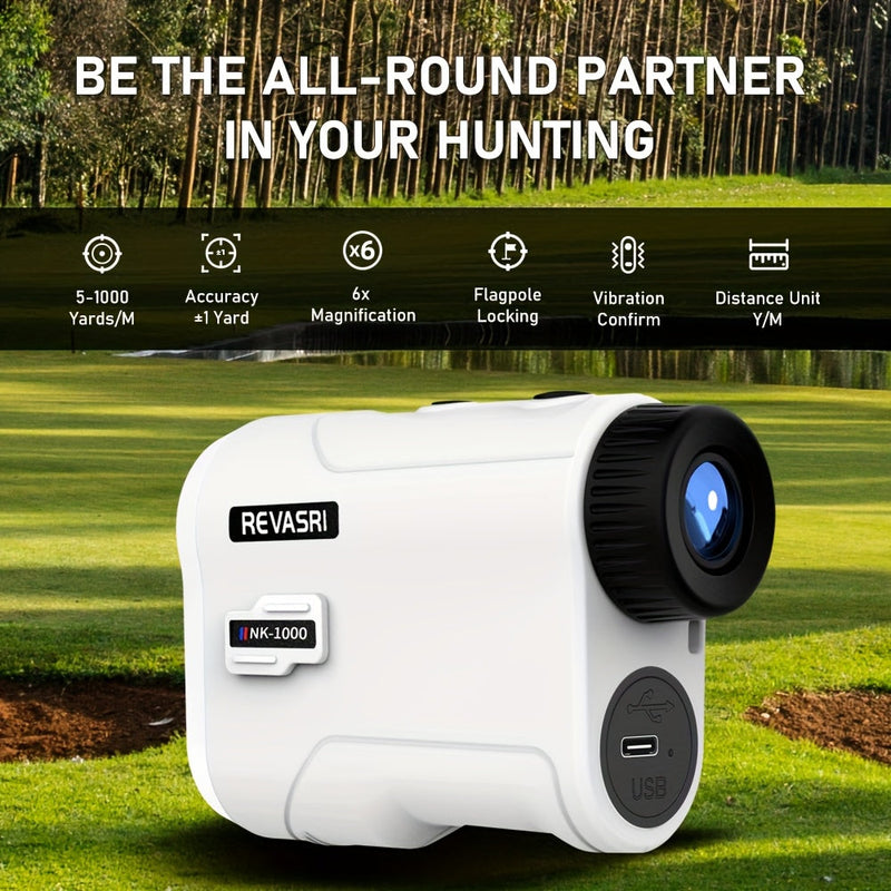 Golf Rangefinder with Slope & Flag Lock - Rechargeable Laser Distance Finder with Pin Vibration & Tournament Legal Slope Switch
