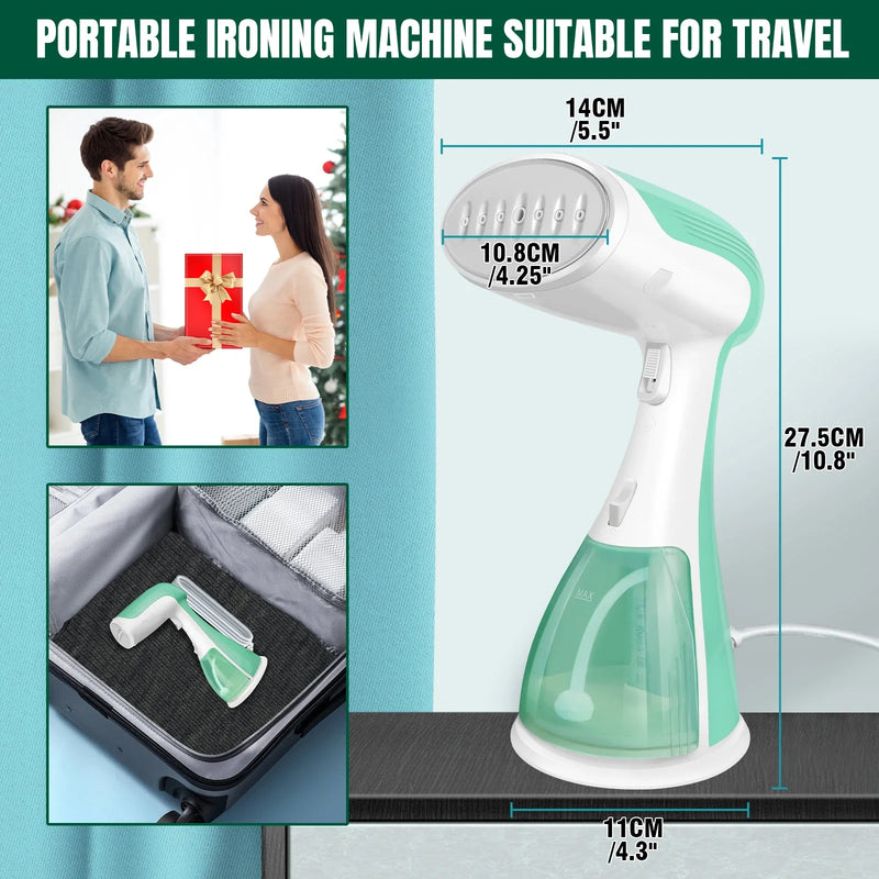 Portable Garment Steamer - Fast Heat-Up Handheld Fabric Steaming Iron