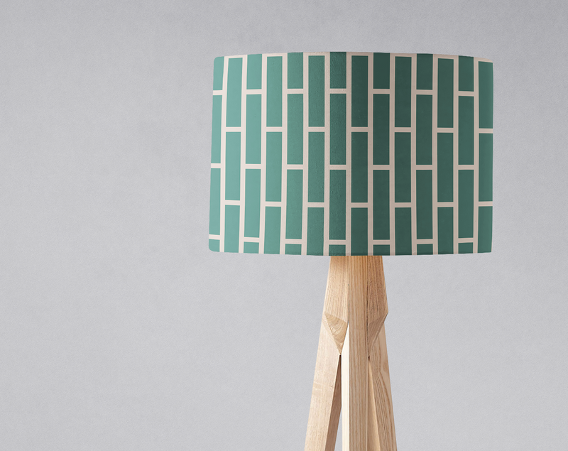 Green and Beige Geometric Lampshade
