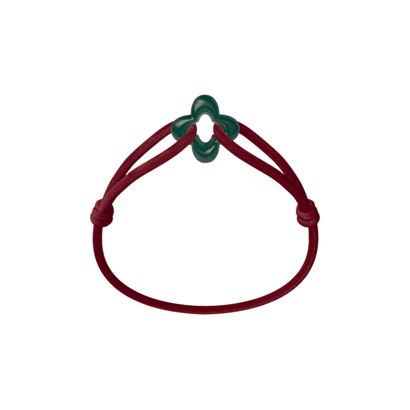 Green Clover Cord Bracelet