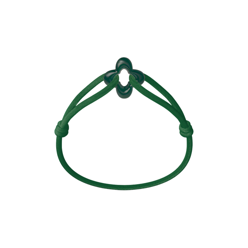 Green Clover Cord Bracelet