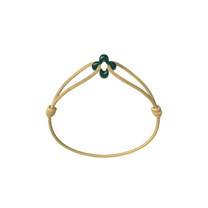 Mini Green Clover Cord Bracelet