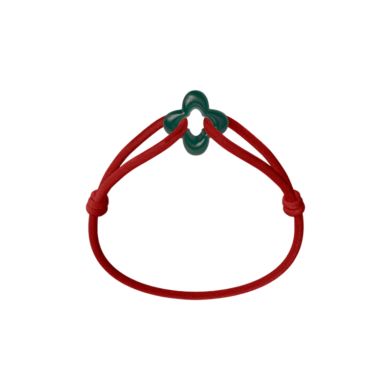 Green Clover Cord Bracelet