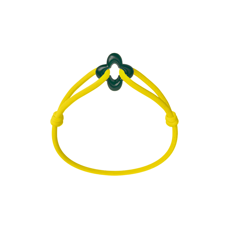 Green Clover Cord Bracelet