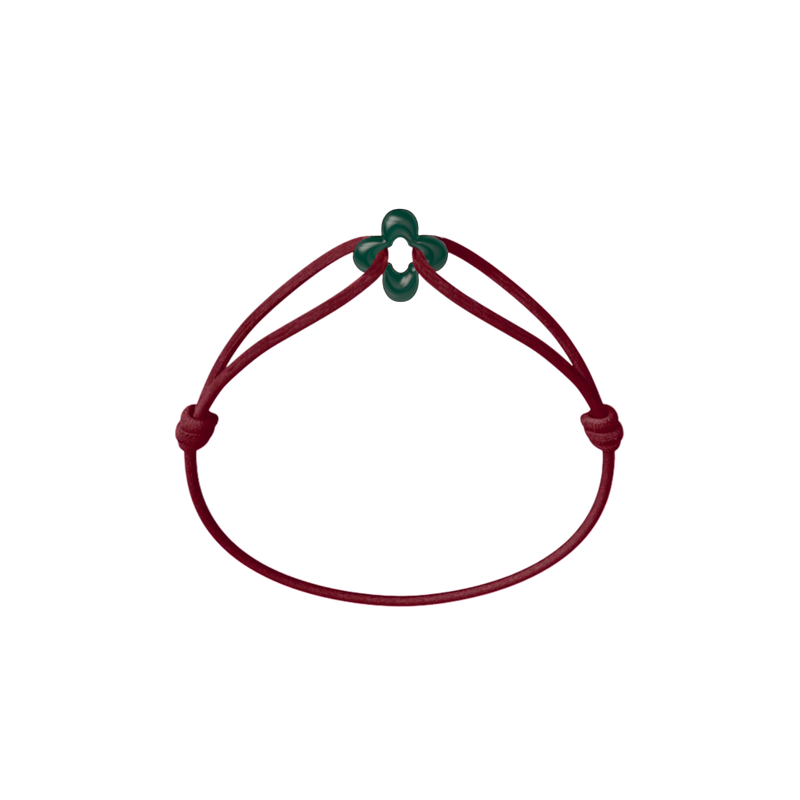 Mini Green Clover Cord Bracelet