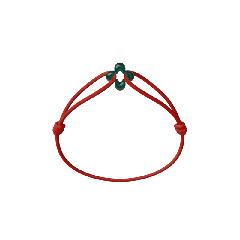 Mini Green Clover Cord Bracelet
