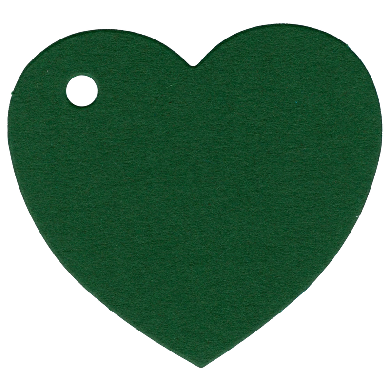 100 Heart Shaped Gift Tags with White Satin Ribbon -  21 Colours, Birthday Xmas