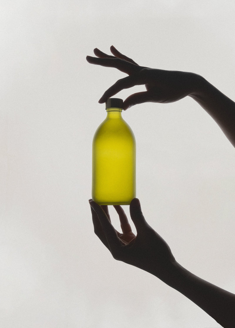 Green Glass Storage Bottle and Cap