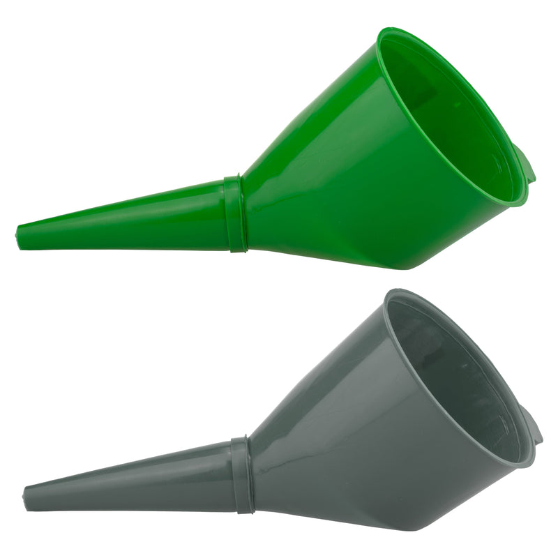 Angled Car Fuel Funnels with Filter (Grey & Green)