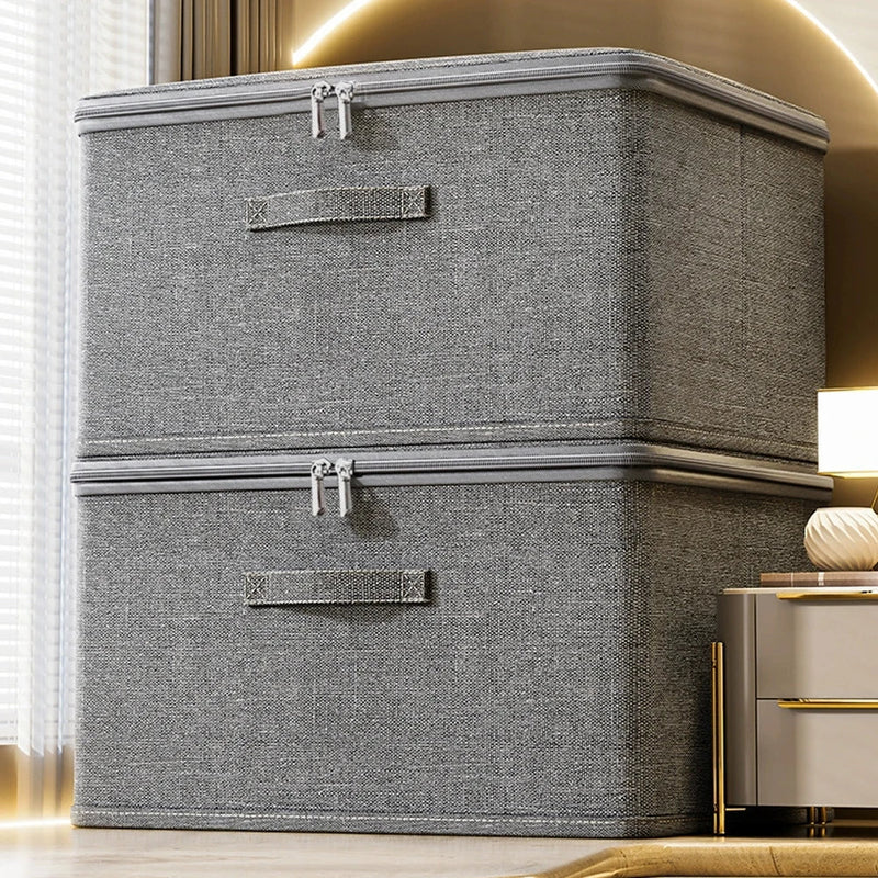 Foldable Storage Box with Zipper - Large Capacity Clothes Home Organiser Boxes