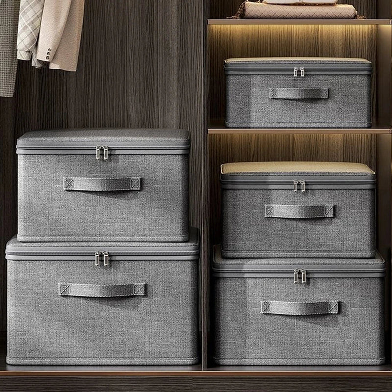 Foldable Storage Box with Zipper - Large Capacity Clothes Home Organiser Boxes