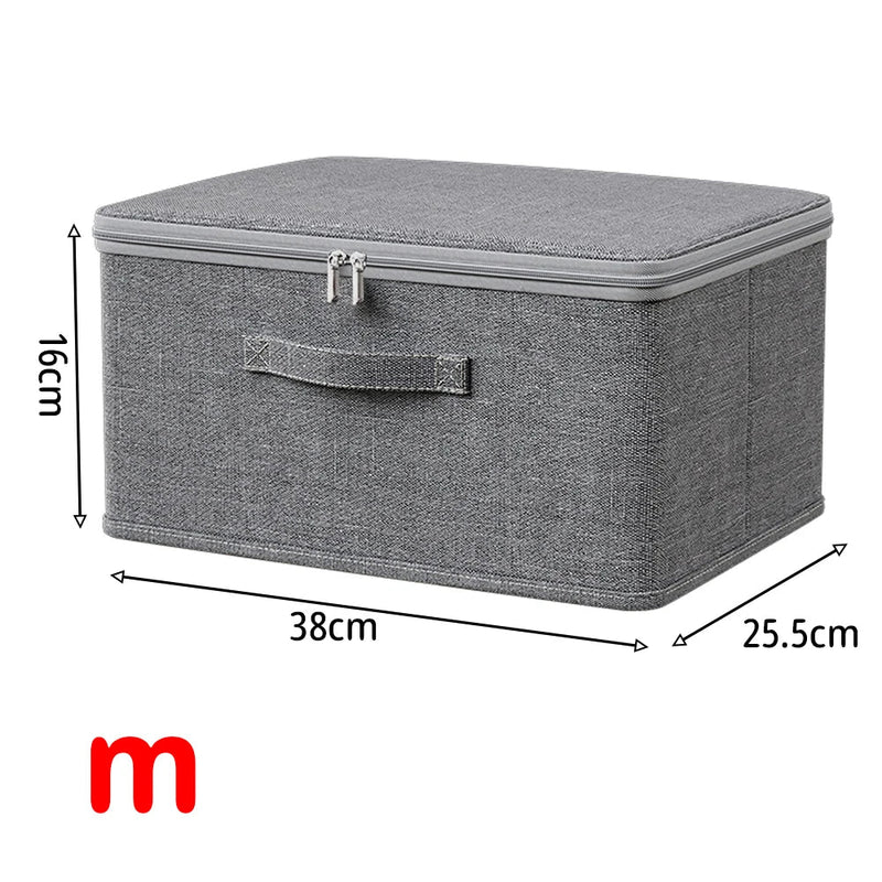 Foldable Storage Box with Zipper - Large Capacity Clothes Home Organiser Boxes
