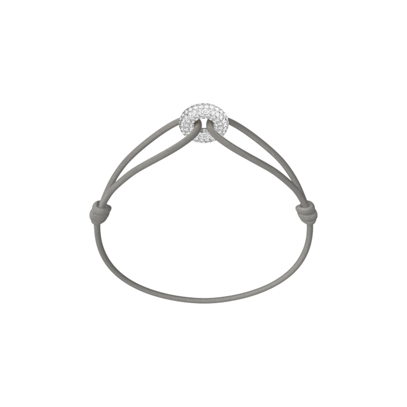 Mini Silver Soho Pavé Cord Bracelet
