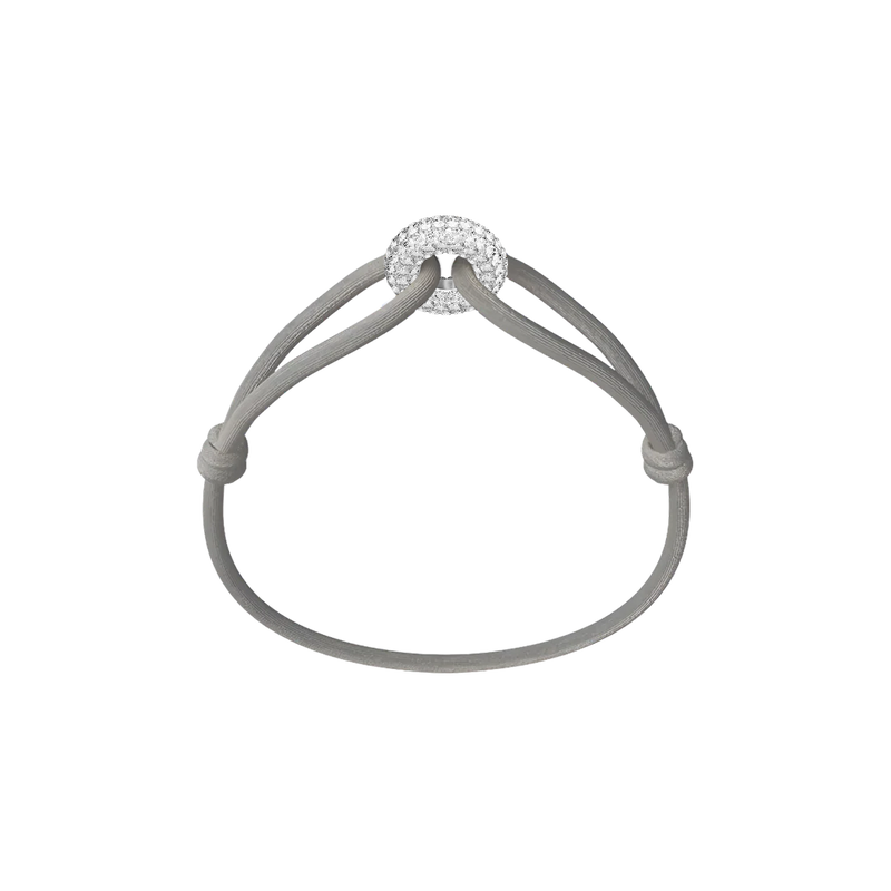 Silver Soho Pavé Cord Bracelet