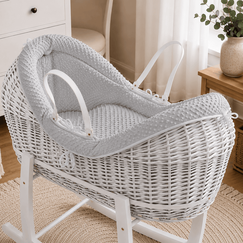 Pod Grey Dimple Moses Basket Bedding Set