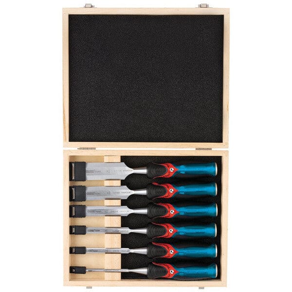 Draper Soft Grip Pound Thru Bevel Edge Wood Chisel Set (6 Piece)
