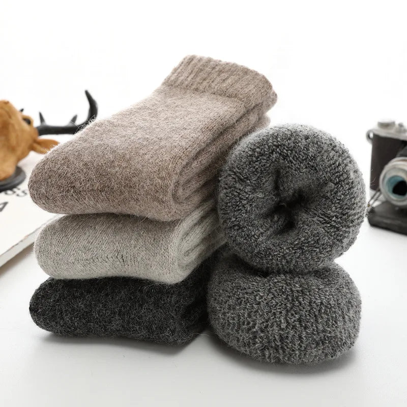 Super Warm Funny Happy Male Men Thicker Solid Socks Merino Wool Rabbit Socks Snow Winter Socks calceta hombre skarpety meskie