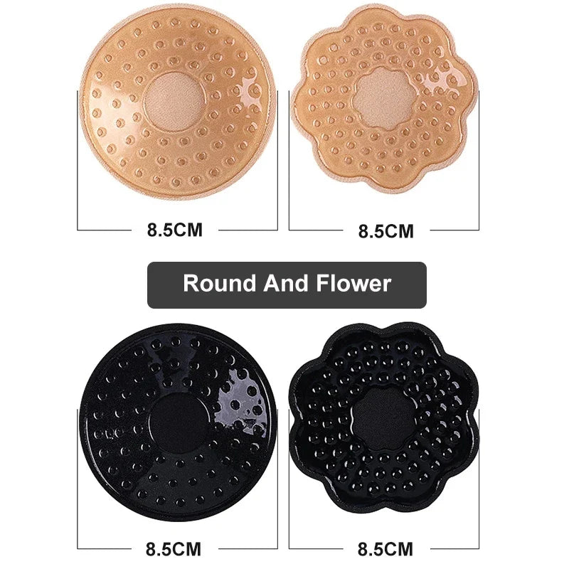 Reusable Women Breast Petals Lift Nipple Cover Invisible Petal Adhesive Strapless Backless Stick on Bra Silicone Breast Stickers