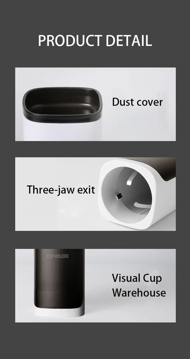 Household Wall-Mounted Automatically Drop Disposable Cup Holders Punch-Free Paper Cups Dust-Proof Drinking Fountain Racks